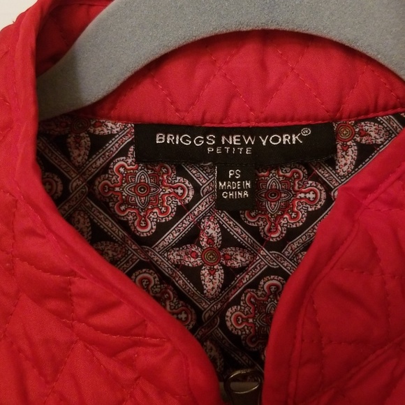 Briggs New York Red Quilted Jacket - Size PS - Picture 2 of 5